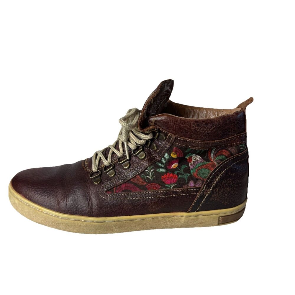Inkkas Rooster Camping Brown Ankle Leather Tie Up Boots Women’s Size 11/ Men’s 9